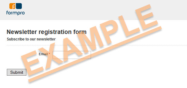 Newsletter Subscription form sample by Formpro
