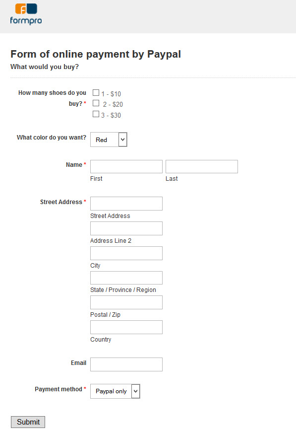 Online Payment Form